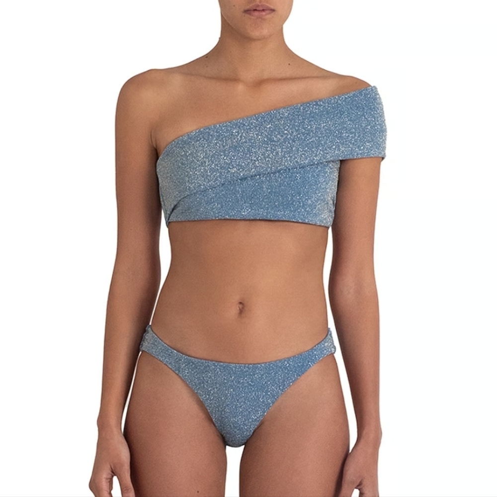 New!Baobab Set Gia Glossy Blue Bikini One Shoulder